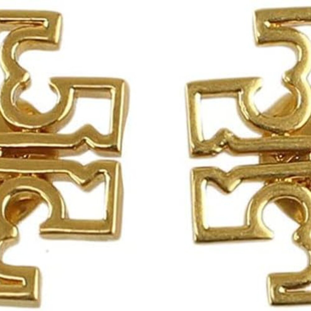 NWT Tory Burch Gold Britten Logo Stud Earrings - Picture 4 of 5